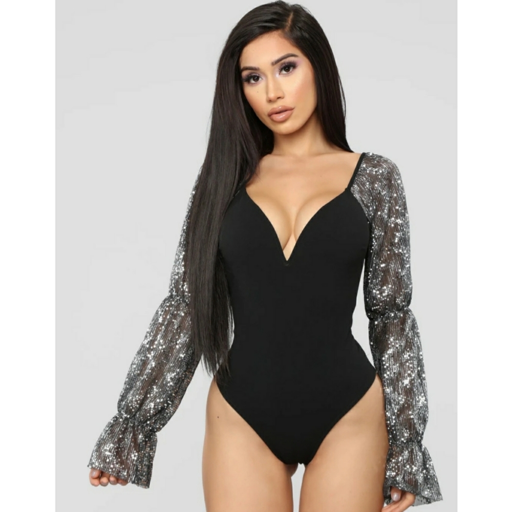 Fashion Nova Shine through bodysuit